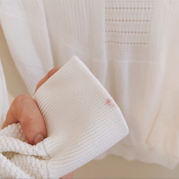 Torn by Ronny Kobo cut out perforated pin prick white Faige Sweater - Picture 7 of 8